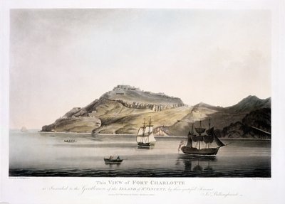 Uitzicht op Fort Charlotte op het Eiland St. Vincent, gegraveerd en uitgegeven door Francis Jukes, 1800 door Joseph Billinghurst